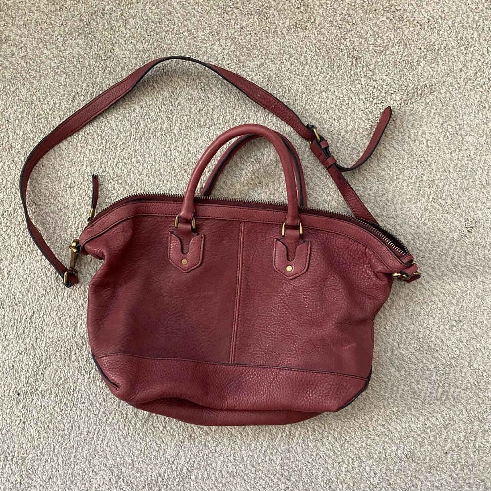 Madewell Deep Red Leather Satchel